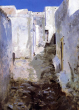 Копия картины "a street in algiers" художника "сарджент джон сингер"