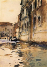 Репродукция картины "venetian canal, palazzo corner" художника "сарджент джон сингер"
