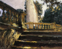Копия картины "villa torlonia fountain" художника "сарджент джон сингер"
