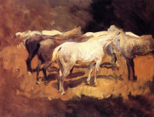 Репродукция картины "horses at palma" художника "сарджент джон сингер"