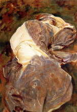 Копия картины "reclining figure" художника "сарджент джон сингер"