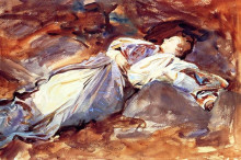 Репродукция картины "violet sleeping" художника "сарджент джон сингер"
