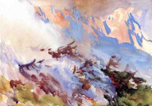 Копия картины "mountain fire" художника "сарджент джон сингер"