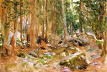 Репродукция картины "pine forest" художника "сарджент джон сингер"