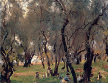 Репродукция картины "the olive grove" художника "сарджент джон сингер"
