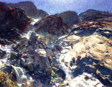 Репродукция картины "glacier streams" художника "сарджент джон сингер"