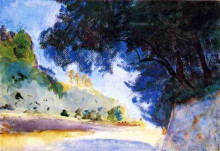 Репродукция картины "landscape, olive trees, corfu" художника "сарджент джон сингер"
