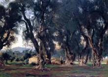 Репродукция картины "olive trees at corfu" художника "сарджент джон сингер"