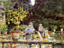 Копия картины "villa de marlia. a fountain" художника "сарджент джон сингер"