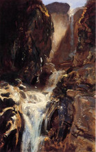 Репродукция картины "a waterfall" художника "сарджент джон сингер"
