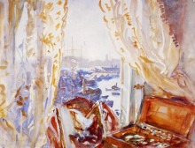 Картина "view from a window, genoa" художника "сарджент джон сингер"