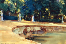 Картина "pool in the garden of la granja" художника "сарджент джон сингер"