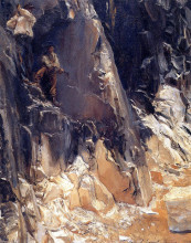 Репродукция картины "marble quarries at carrara" художника "сарджент джон сингер"