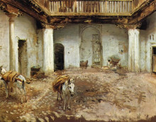 Копия картины "moorish courtyard" художника "сарджент джон сингер"