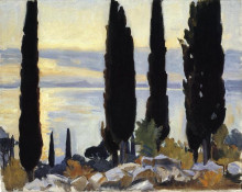 Копия картины "cypress trees at san vigilio" художника "сарджент джон сингер"
