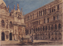 Копия картины "the courtyard of the doge&#39;s palace in venice" художника "альт рудольф фон"