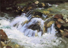 Копия картины "a mountain stream, tyrol" художника "сарджент джон сингер"