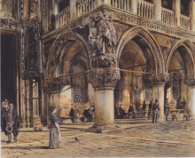 Репродукция картины "view of the ducal palace in venice" художника "альт рудольф фон"