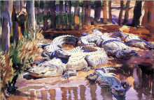 Копия картины "muddy alligators" художника "сарджент джон сингер"