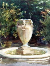 Репродукция картины "vase fountain, pocantico" художника "сарджент джон сингер"