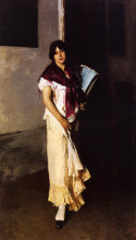 Картина "a venetian woman" художника "сарджент джон сингер"