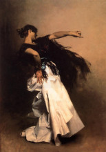 Картина "the spanish dancer, study for &#39;el jaleo&#39;" художника "сарджент джон сингер"
