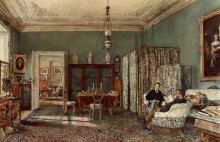 Репродукция картины "the morning room of the palais lanckoronski, vienna" художника "альт рудольф фон"