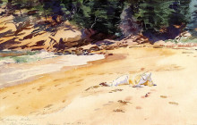 Репродукция картины "sand beach, schooner head, maine" художника "сарджент джон сингер"