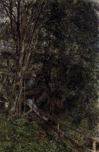 Копия картины "figures on a bridge over a stream at gastein" художника "альт рудольф фон"
