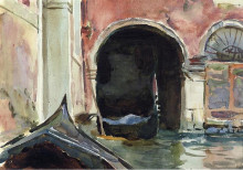 Репродукция картины "venetian canal" художника "сарджент джон сингер"