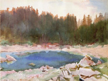 Копия картины "lake in the tyrol" художника "сарджент джон сингер"