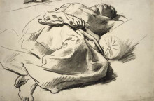 Копия картины "recumbent draped figure" художника "сарджент джон сингер"