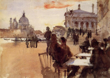 Копия картины "caf&#233; on the riva degli schiavoni" художника "сарджент джон сингер"