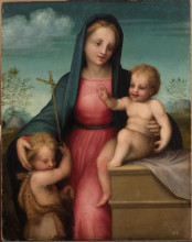 Копия картины "madonna and child with st. john the baptist" художника "сарто андреа дель"