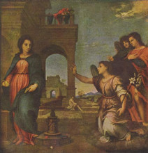 Копия картины "the annunciation" художника "сарто андреа дель"