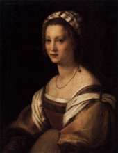 Картина "lucrezia di baccio del fede, the artist&#39;s wife" художника "сарто андреа дель"