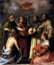 Копия картины "disputation on the trinity" художника "сарто андреа дель"