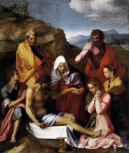 Репродукция картины "piet&#224; with saints" художника "сарто андреа дель"
