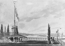 Репродукция картины "the traveler&#39;s first view of new york. the battery and flagstaff." художника "свиньин павел"