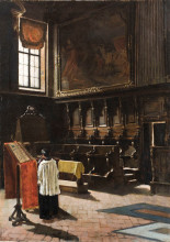 Копия картины "il coro della chiesa di sant&#39;antonio abate a milano." художника "сегантини джованни"