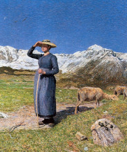 Копия картины "mittag in den alpen" художника "сегантини джованни"