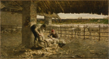 Копия картины "the sheepshearing" художника "сегантини джованни"