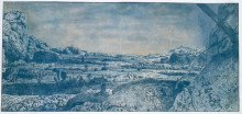 Картина "mountain valley with fenced fields" художника "сегерс геркулес"