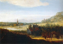 Копия картины "landscape with armed men" художника "сегерс геркулес"
