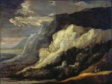 Репродукция картины "rocky landscape" художника "сегерс геркулес"