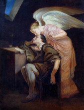 Репродукция картины "the kiss of the muse" художника "сезанн поль"