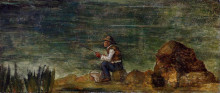 Репродукция картины "fisherman on the rocks" художника "сезанн поль"