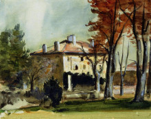 Репродукция картины "the manor house at jas de bouffan" художника "сезанн поль"