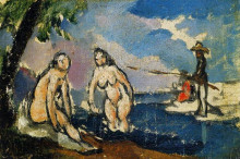 Репродукция картины "bathers and fisherman with a line" художника "сезанн поль"
