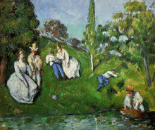 Картина "couples relaxing by a pond" художника "сезанн поль"